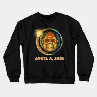 Solar Eclipse TShirt 2024 monkey Wearing Solar Eclipse Glasses Crewneck Sweatshirt